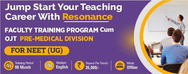 Pre-Medical Division Faculty Training Program (FTP) Cum On-the-Job Training (OJT)